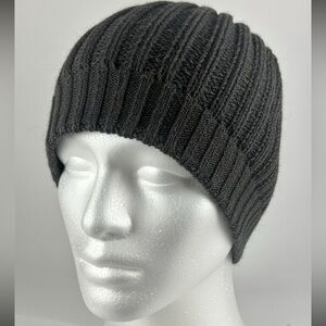Dark Gray & Gray Reversible Alpaca Knit Beanie